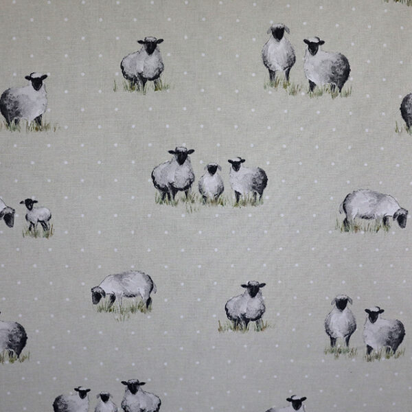 counting sheep print fabric natural